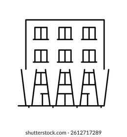 building lighting line icon vector. building lighting sign. isolated contour symbol black illustration