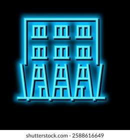 building lighting neon light sign vector. building lighting illustration