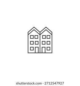 Building line art icon vector design
