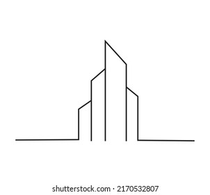 Building Line Art Illustration Black White Stock Vector (Royalty Free ...