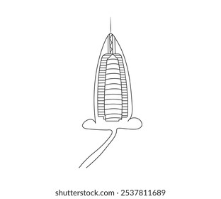 Building line art illustration design
