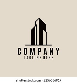 building line art logo, icon and symbol, vector illustration design