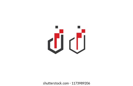 building line art logo technology vector icon