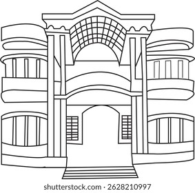 Building line art vector design illustrator  
