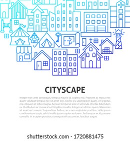 Building Line Concept. Vector Illustration of Outline Design.