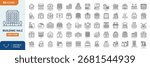 Building Line Editable Icons set. Second set. Editable stroke. Vector illustration.	
