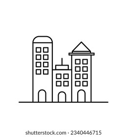 building line icon, building icon, black and white building line, city icon, can be used in presentations or magazines2