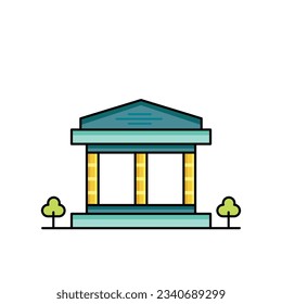 building line icon, building icon, black and white building line, city icon, can be used in presentations or magazines2