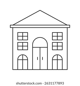 Ícone Linha de Construção. Símbolo De Contorno De Arquitetura Clássica, Instituição Governamental Ou Museu. Representação Histórica. Traço editável. Ilustração de vetor isolada.