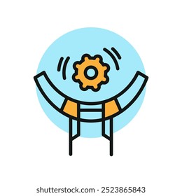 Building line icon. Color symbol in simple style. Industry construction symbol for app design. Vector cartoon illustration