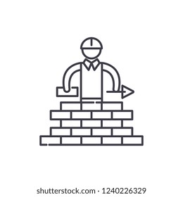 Building line icon concept. Building vector linear illustration, symbol, sign