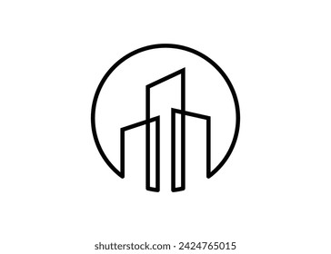 Building line icon design template isolated clipart