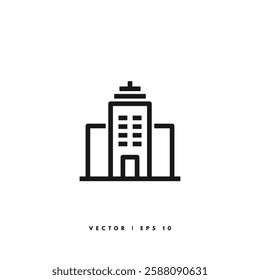 Building Line Icon. Editable Stroke