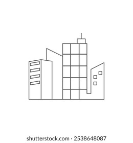 Diseño plano de icono de línea de construcción