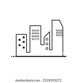 Building line icon flat design