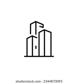 Building line icon isolated on white background