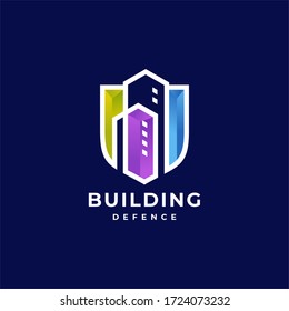 Building line icon logo design vector template