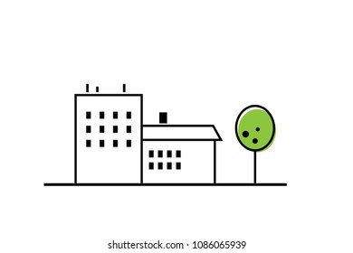 Building line icon on white background