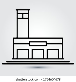 Building line icon, outline vector sign, linear style pictogram isolated on white. Symbol, logo illustration. Eps10 vector illustration.