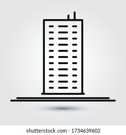 Building line icon, outline vector sign, linear style pictogram isolated on white. Symbol, logo illustration. Editable stroke. Eps10 vector illustration.