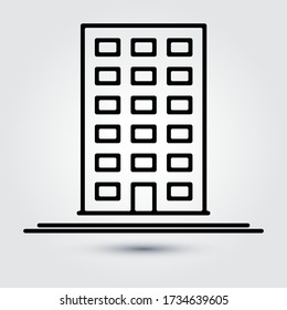 Building line icon, outline vector sign, linear style pictogram isolated on white. Symbol, logo illustration. Editable stroke. Eps10 vector illustration.
