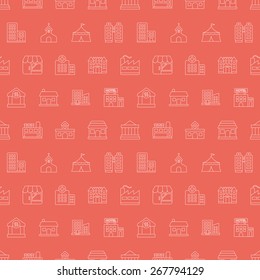 Building line icon pattern set