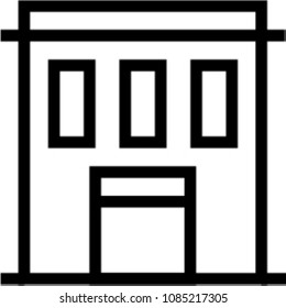 Building Line Icon Pixel Perfect