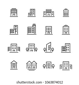 building line icon set