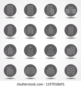 Building line icon set