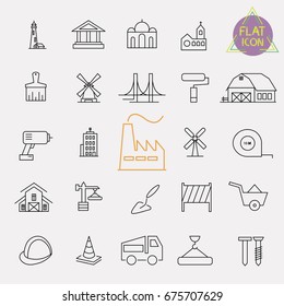 building line icon set