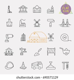 building line icon set