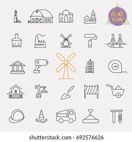 building line icon set
