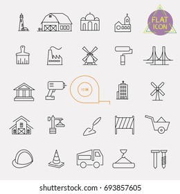 building line icon set