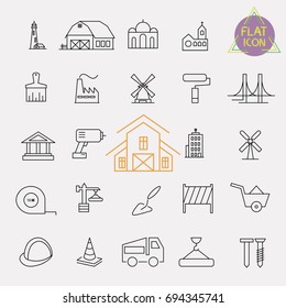 building line icon set