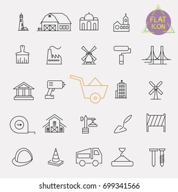 building line icon set