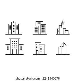 Building line icon set, Architecture concept. It can be used for topics like office, city, real estate