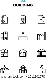 conjunto de iconos de línea de construcción, icono sencillo
