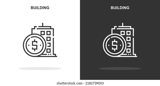 building line icon. Simple outline style.building linear sign. Vector illustration isolated on white background. Editable stroke EPS 10