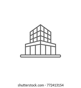 Building line icon vector