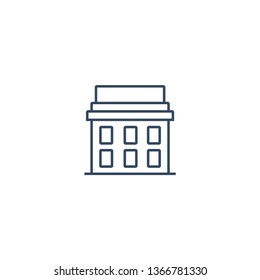 Building line icon for web and mobile