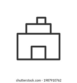 Building line icon. Web symbol for web and apps. Sign design in outline style. Building stroke object.