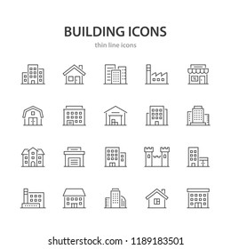 Building line icons.