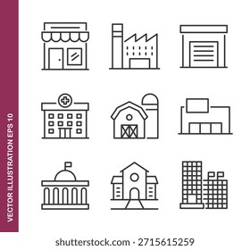 Iconos de línea de construcción - Mini icono de la serie de colección