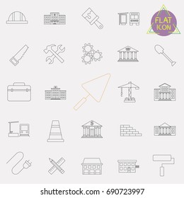 building line icons set