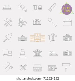 building line icons set
