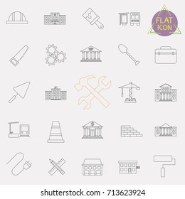 building line icons set