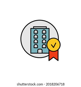icono coloreado de ilustración de línea de construcción. de los iconos de la ilustración empresarial. Los signos, símbolos se pueden utilizar para web, logotipo, aplicación móvil, interfaz de usuario, UX
