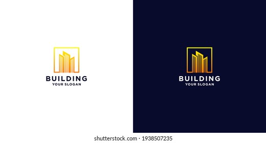 vector de diseño de logotipo de línea de construcción