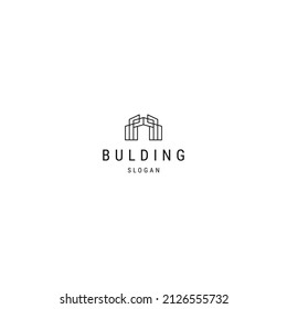 Plantilla de diseño de icono de línea de construcción