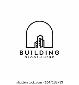 Building line outline Company icon Graphic Logo Design Minimalist